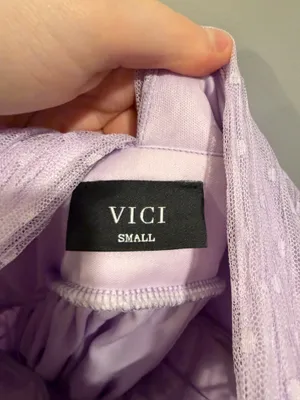Vici Asymmetric Skirt Tie Strap Polka Dot Tie Back Detail Midi Dress Lavender Purple thumbnail 6