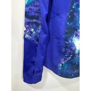 Tek Gear DryTek Womens Small‎ Blue Purple Galaxy Print Quarter Zip Pullover Top thumbnail 4