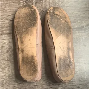 Zara | Leather Ballerina Flats Size 35 Baby Pink thumbnail 3