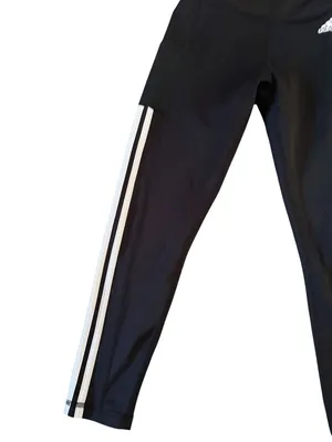 ADIDAS Women's Black Three Stripe Leggings Tights Size Medium thumbnail 7
