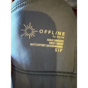 OFFLINE by Aerie Sports Bra Women Small Blue Ribbed Strappy Back Athleisure thumbnail 12