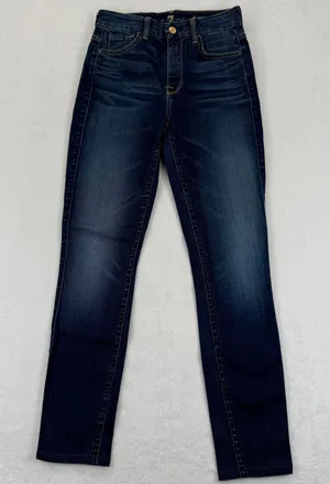 7 For All Mankind The‎ Super High Waist Skinny Jeans Dark Wash Size 25 thumbnail 1