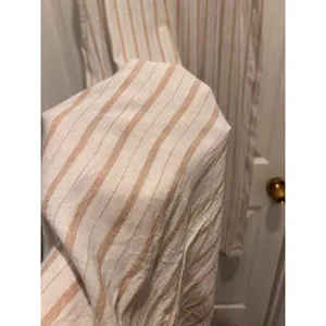 Aerie Day Off Pant XL Linen Blend Striped Wide Leg Tan Cream High Rise Coastal thumbnail 4