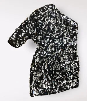 Revolve h:ours Darrell Mini Dress in Black Galaxy‎ Size M thumbnail 1