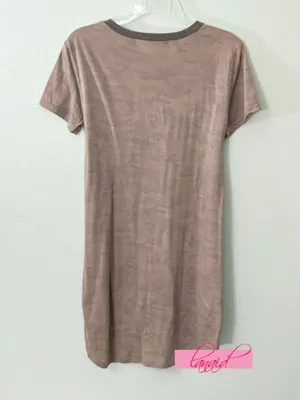 Michael Stars Ringer Tee Dress Camo Print Olive Raglan T-Shirt Mini Shirtdress thumbnail 4
