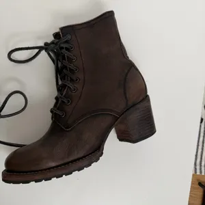 Freebird Cavalier Boots Combat Leather Lace Up Lugged Boho Western Brown Green thumbnail 9