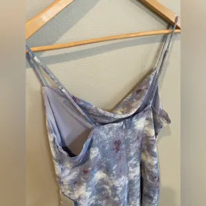 ASTR THE LABEL Purple Marble Spaghetti Strap Mini‎ Dress Large Scoop Neck NWT thumbnail 6