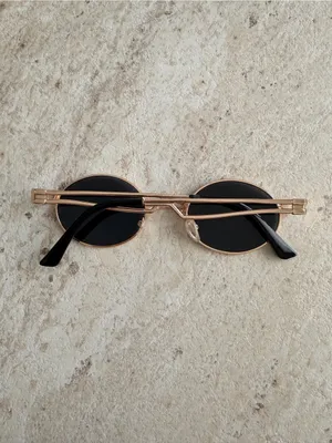 Princess Polly Gold Frame Black Lens Oval Sunglasses thumbnail 3