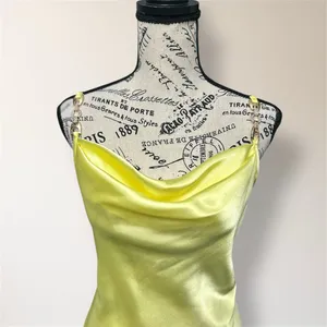 New Jump Apparel M Yellow Satin Cowl Neck Bodycon Mini Dress Prom Homecoming‎ thumbnail 3