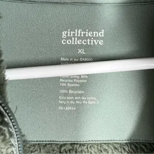 Girlfriend Collective‎ Green Fleece Quarter Zip Pullover thumbnail 3