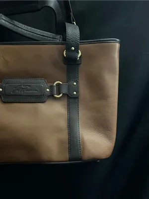 Stone Mountain Two-Tone Brown Tote Shoulder Travel Bag thumbnail 4