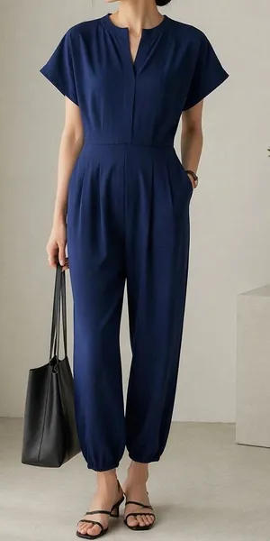 GAP Navy Kimono Sleeve Jumpsuit Relaxed Draped Fit Minimalist‎ Chic Size XS New thumbnail 1