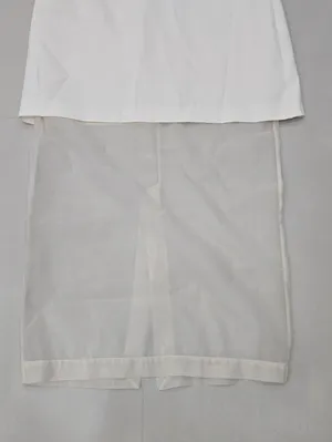 Zara Ivory Midi Dress With Straight Neckline And Sheer Hem Size L thumbnail 5