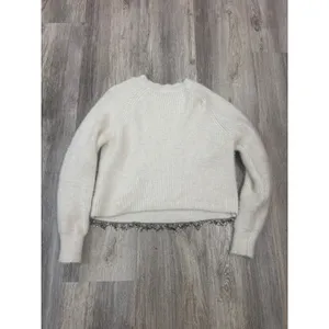 Arula Womens Ivory Fuzzy Ribbed Knit Sweater Rhinestone Fringe Size‎ XL (A) thumbnail 6