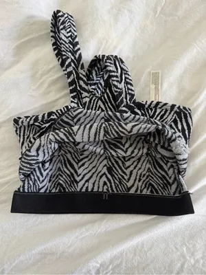 Free People Movement Flutter Kick Zebra Print Tank Top XS/S NWOT Black/White thumbnail 8