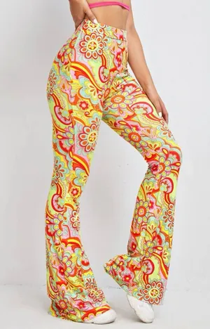 Floral Print Flare Pants Multi Size 4 thumbnail 1