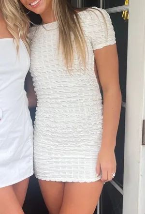 Pull&Bear White Mini Dress thumbnail 3