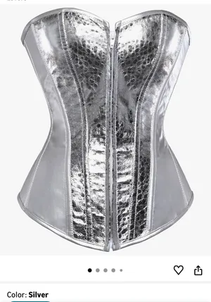 Amazon Silver Strapless Corset Zip Up Size XS thumbnail 4