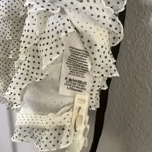 A'Gaci Vintage Y2K Polka Dot Ruffle Retro Preppy Twee‎ Stretch Bow Detail Blouse L thumbnail 6