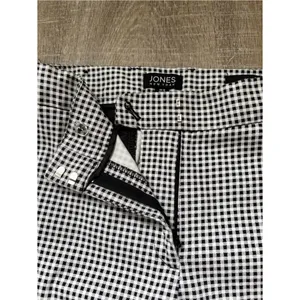 Jones New York Gingham Check Grace Ankle Pants Black White Size 10 Preppy Office thumbnail 5