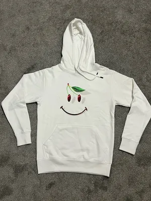 Arket White Pullover Hoodie with Yellow Label thumbnail 1