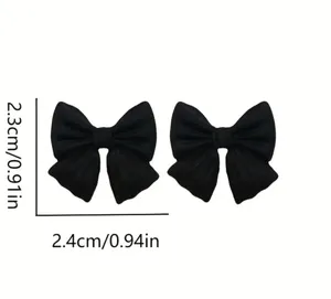 NEW black coquette bow stud earrings, black bow earrings, trendy bow jewelry thumbnail 3