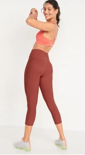 Old Navy Powersoft High Waisted Side Pocket Crop Leggings NWT Size Small thumbnail 2