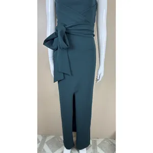 Lulus Teal Blue Strapless Maxi Dress With Split Front Hem Formal Gown XS NWT thumbnail 4