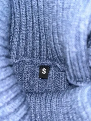 Blue Ribbed Knit Sweater Dress Women's Small thumbnail 5