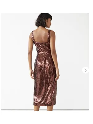 & Other Stories Strappy Sequin Midi Dress Women’s Size 0 Cocktail Party Evening thumbnail 3