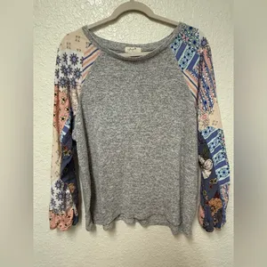 FREEBIRD Heather Gray Knit Top Size XL thumbnail 2