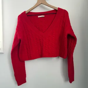 Alice + Olivia XS Ayden Crop Wool Cashmere Sweater‎ Cable Knit Red Valentines thumbnail 7