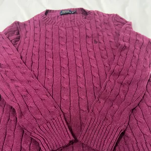 Polo Ralph Lauren Purple Knit 100% Cotton Crewneck Sweater Large thumbnail 3