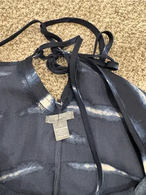 aerie Blue Tie-Dye Lace Trim Slip Dress thumbnail 4