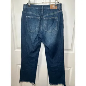 We The Free Maggie Jeans‎ Mid Rise Straight Leg Frayed Hem Dark Wash 25 thumbnail 5