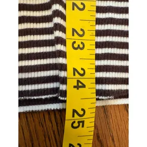 Aerie Henley Tank Top Womens XL Brown White Striped Ribbed Button Sleeveless thumbnail 3