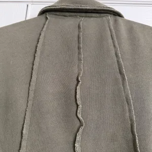 FREE PEOPLE French Terry Knit Blazer Jacket Coat Size Medium Olive Green thumbnail 6