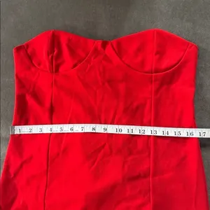 Women’s Red Bodycon Flower Dress Corset Style Back Size L NWOT thumbnail 8