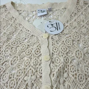 Cream Lace Crochet Blouse Size M thumbnail 15