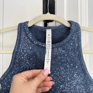 Lululemon ebb to street cropped racer back‎ bra tank blue thumbnail 3