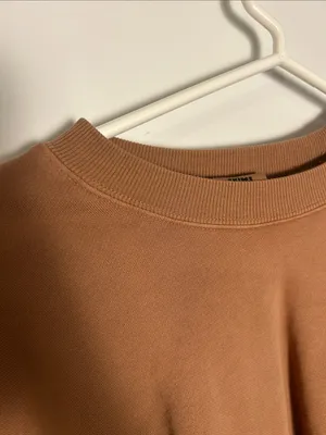 SKIMS Cropped Boxy Crewneck Sweatshirt in Brown thumbnail 3