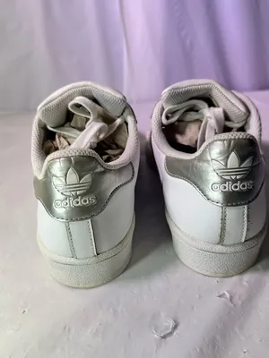 adidas White Sneakers with Silver Three-Stripes - Women's thumbnail 6