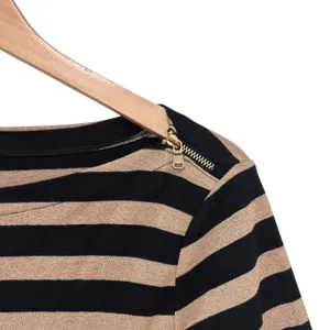 Lauren Ralph Lauren Black Gold Striped Shirt Sz L thumbnail 2