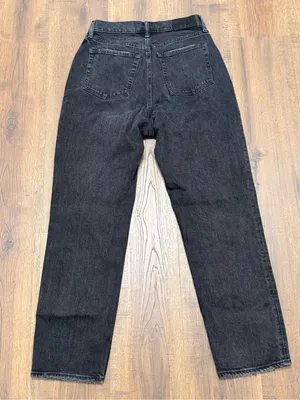 Abercrombie &‎ Fitch the Dad High Rise Black Denim Jeans Asymmetrical Waist 28 thumbnail 8