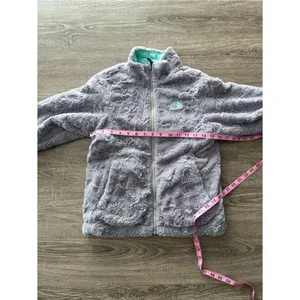 The North Face Fleece Sherpa Puffer Jacket Gray Aqua Women’s XS Reversible Osito thumbnail 10