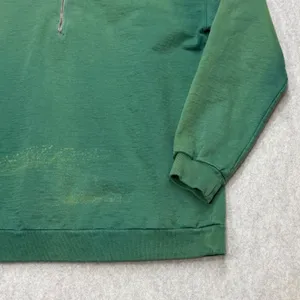 Private Line Quarter Zip Sweatshirt Womens M Green Vintage Distressed Streetwear thumbnail 6