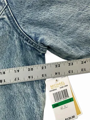 MICHAEL Michael Kors Denim Jacket Women’s L Light Wash Grommet Collar NWT $135 thumbnail 5
