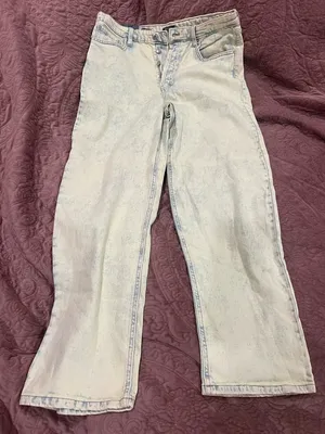 wild fable Light Acid-Wash Wide-Leg Jeans in Pale Blue and Ivory thumbnail 1