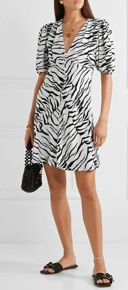 Rixo zanita zebra print mini dress thumbnail 1