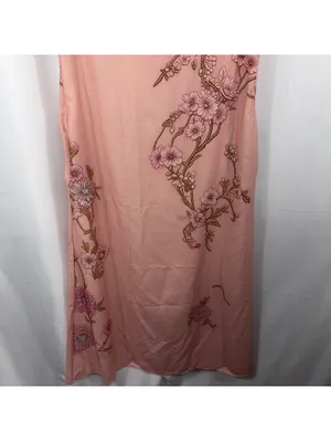 Women’s Blush Pink Floral Sleeveless Faux Wrap Maxi Dress Size Medium thumbnail 8